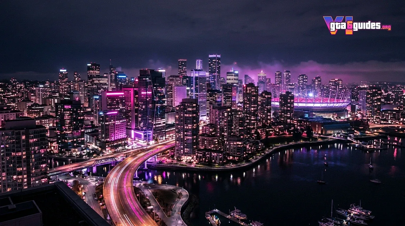 urban skyline at night