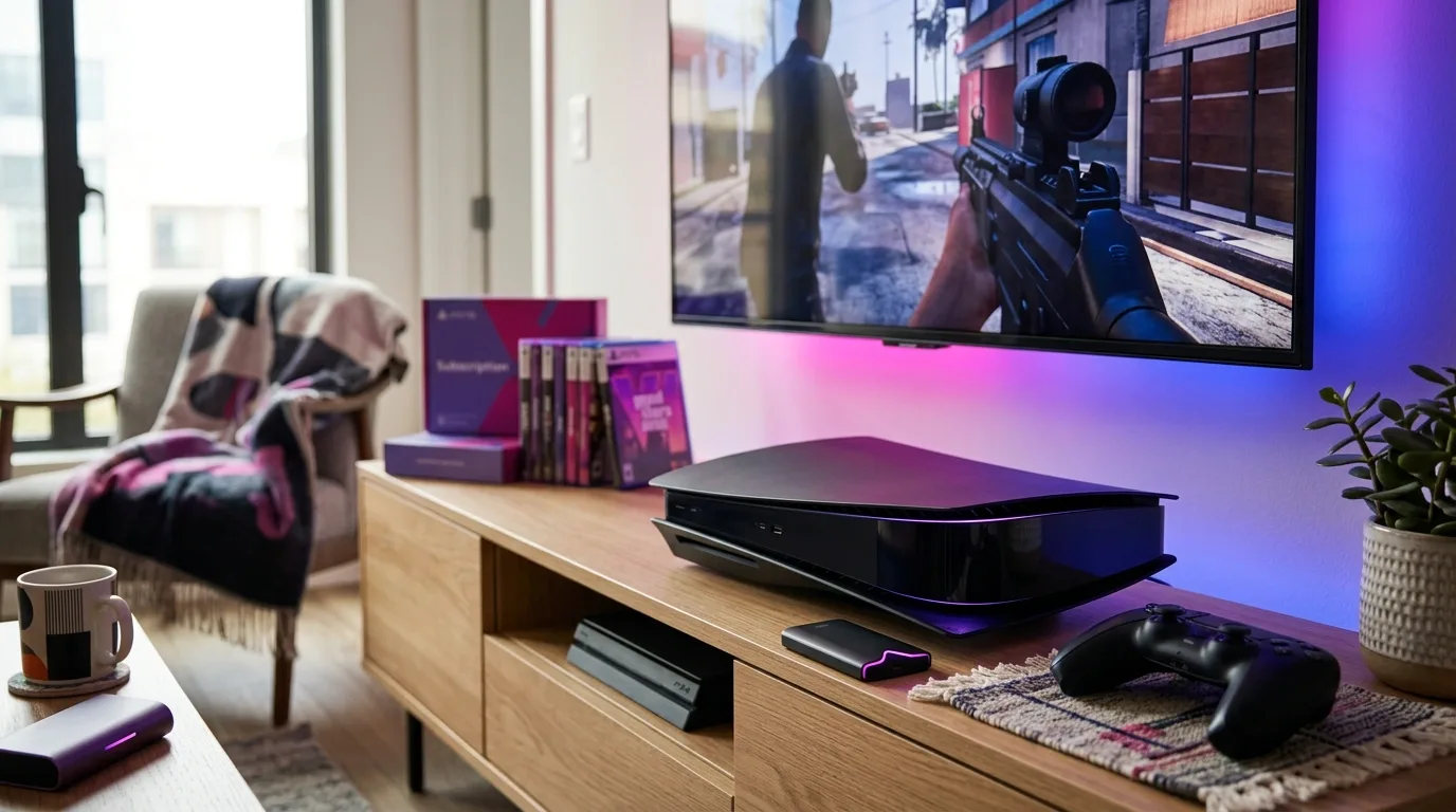 gaming console setup